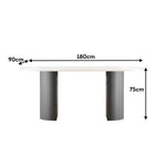 LIVARA Marble Tabletop Dinner Table Wood Table Solid Legs
