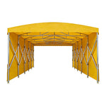 TREKKA Retractable Outdoor Canopy Rain and Sun Shelter Galvanised Steel Frame PVC Fabric Side Panels - Yellow