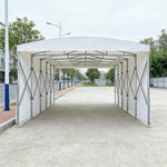 TREKKA Retractable Outdoor Canopy Rain and Sun Shelter Galvanised Steel Frame PVC Fabric Side Panels - White
