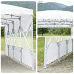 TREKKA Retractable Outdoor Canopy Rain and Sun Shelter Galvanised Steel Frame PVC Fabric Semi-Transparent Side Panels - White