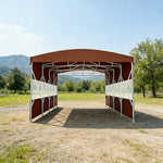 TREKKA Retractable Outdoor Canopy Rain and Sun Shelter Galvanised Steel Frame PVC Fabric Semi-Transparent Side Panels - Coffee
