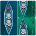 TREKKA 1/2 Person Inflatable Kayak SUP Board Adjustable Backrest Seat Anti-Slip Deck Safe Three-Chamber Design
