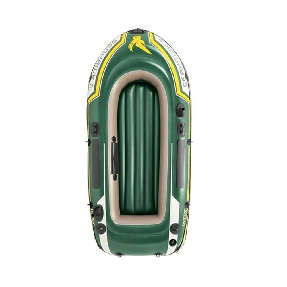 TREKKA 2/3/4-Person Inflatable Fishing Boat Fast Boston Valves Removable Seat Motor Mount Support Grab Ropes Front Carry Handle