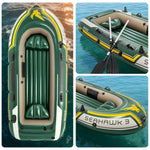 TREKKA 2/3/4-Person Inflatable Fishing Boat Fast Boston Valves Removable Seat Motor Mount Support Grab Ropes Front Carry Handle