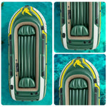 TREKKA 2/3/4-Person Inflatable Fishing Boat Fast Boston Valves Removable Seat Motor Mount Support Grab Ropes Front Carry Handle