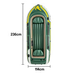 TREKKA 2/3/4-Person Inflatable Fishing Boat Fast Boston Valves Removable Seat Motor Mount Support Grab Ropes Front Carry Handle