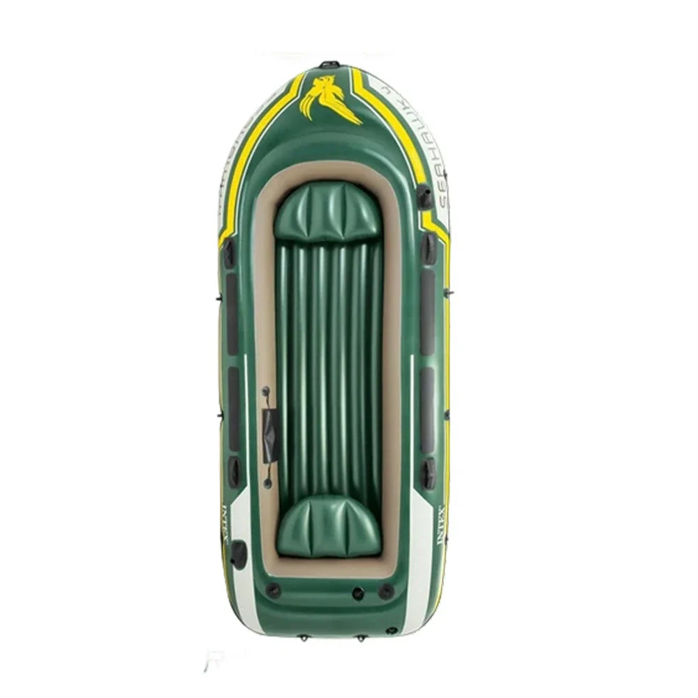 TREKKA 2/3/4-Person Inflatable Fishing Boat Fast Boston Valves Removable Seat Motor Mount Support Grab Ropes Front Carry Handle