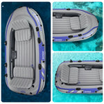TREKKA 4-Person Inflatable Kayak Tri-Air-Chamber Design Motor-Ready I-Beam Floor Soft Grab Rope Stable Support for Fishing & Recreation