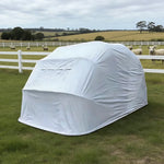 TREKKA Upgraded Galvanized Car Canopy 5.7/6m Portable Cover Reinforced Steel Frame Waterproof & UV-Resistant Fabric Wind-Stable Structure - Grey