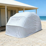 TREKKA Upgraded Galvanized Car Canopy 5.7/6m Portable Cover Reinforced Steel Frame Waterproof & UV-Resistant Fabric Wind-Stable Structure - Grey