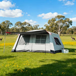 TREKKA Full Blackout Flagship Camping Tent (No Side Awnings) - Complete Sun Protection, Premium Family Shelter - Grey