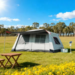 TREKKA Full Blackout Flagship Camping Tent (No Side Awnings) - Complete Sun Protection, Premium Family Shelter - Grey