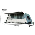 TREKKA Full Blackout Flagship Camping Tent (No Side Awnings) - Complete Sun Protection, Premium Family Shelter - Grey