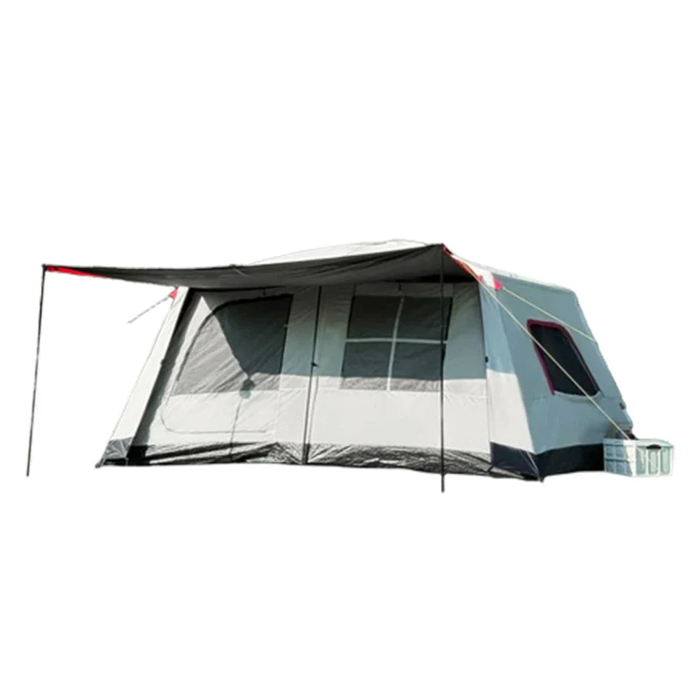 TREKKA Full Blackout Flagship Camping Tent (No Side Awnings) - Complete Sun Protection, Premium Family Shelter - Grey