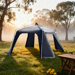 TREKKA Aluminum Alloy Dome Canopy Tent - Instant Setup, Wind-Resistant Octagonal Design, Spacious Outdoor Shelter - Black