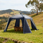 TREKKA Aluminum Alloy Dome Canopy Tent - Instant Setup, Wind-Resistant Octagonal Design, Spacious Outdoor Shelter - Black