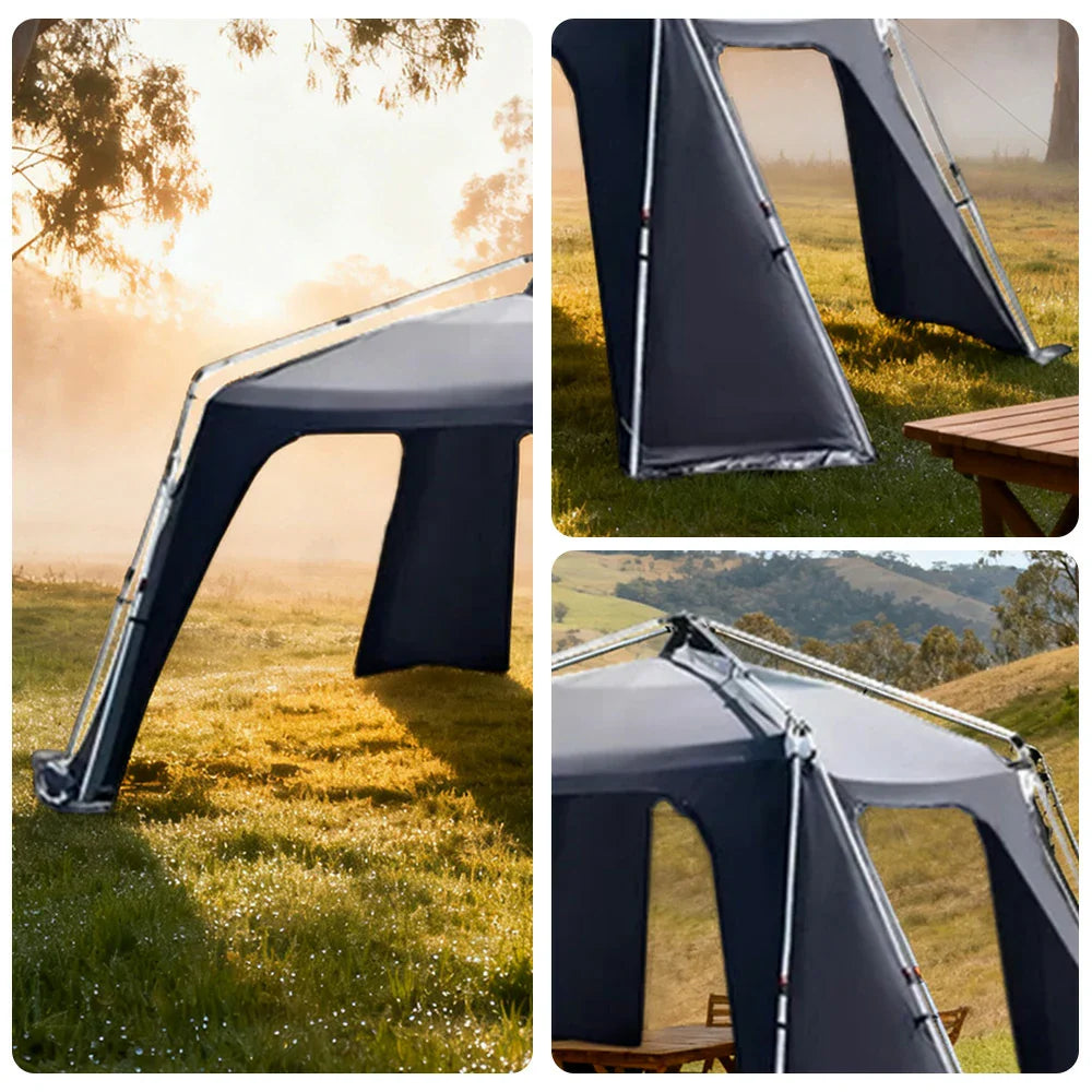 TREKKA Aluminum Alloy Dome Canopy Tent - Instant Setup, Wind-Resistant Octagonal Design, Spacious Outdoor Shelter - Black