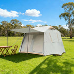 TREKKA Cloud Dancer Silver-Coated Camping Tent with Extended Canopy - UV Protection, Quick Assembly, Lightweight Spacious Shelter - Silver