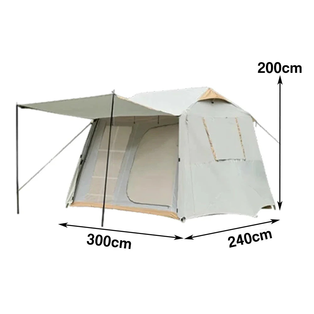 TREKKA Cloud Dancer Silver-Coated Camping Tent with Extended Canopy - UV Protection, Quick Assembly, Lightweight Spacious Shelter - Silver