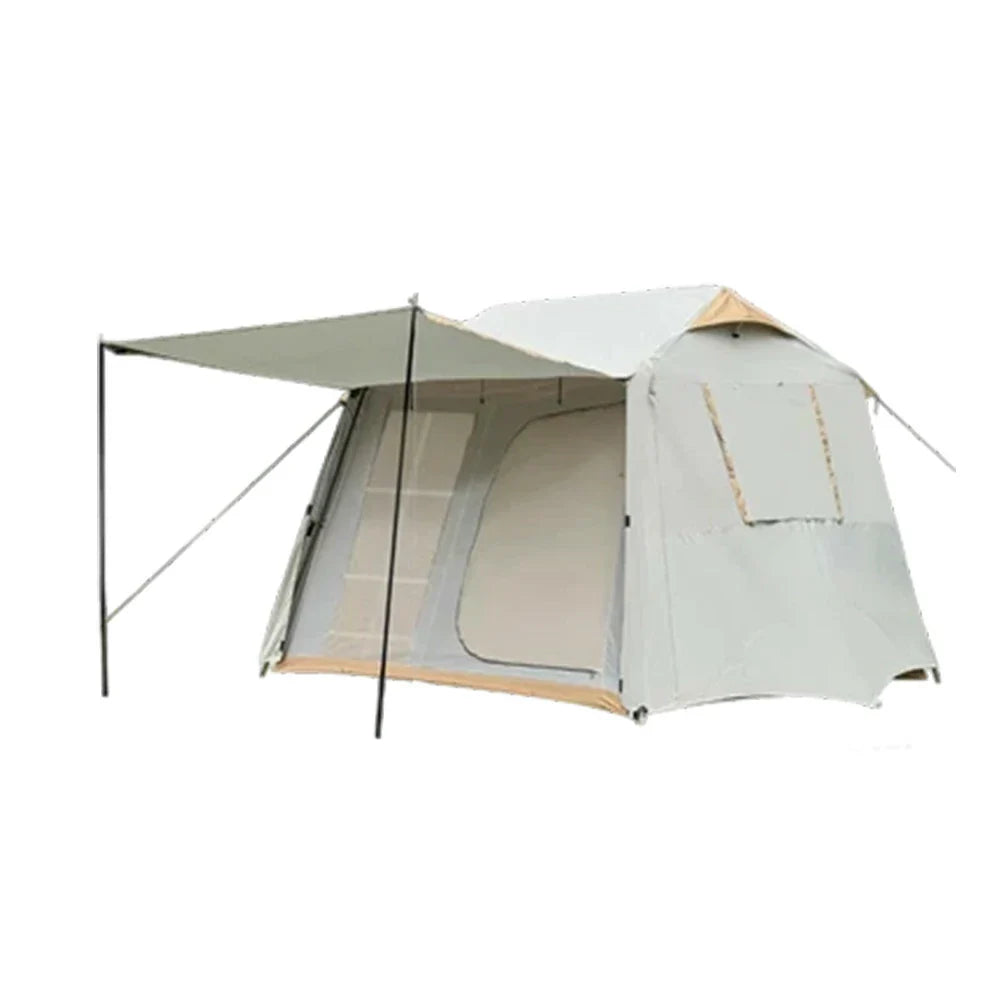 TREKKA Cloud Dancer Silver-Coated Camping Tent with Extended Canopy - UV Protection, Quick Assembly, Lightweight Spacious Shelter - Silver