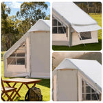 TREKKA Bear Inflatable Family Camping Tent - Extra-Spacious Interior, Fast Setup, Stable Air-Beam Design - Beige