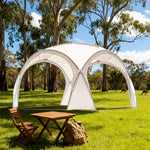 TREKKA Dome Canopy Sun Shelter with Arched Roof - Large Shading Coverage, Silver-Coated UV Protection - Cream White