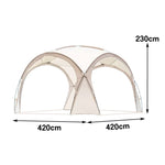 TREKKA Dome Canopy Sun Shelter with Arched Roof - Large Shading Coverage, Silver-Coated UV Protection - Cream White