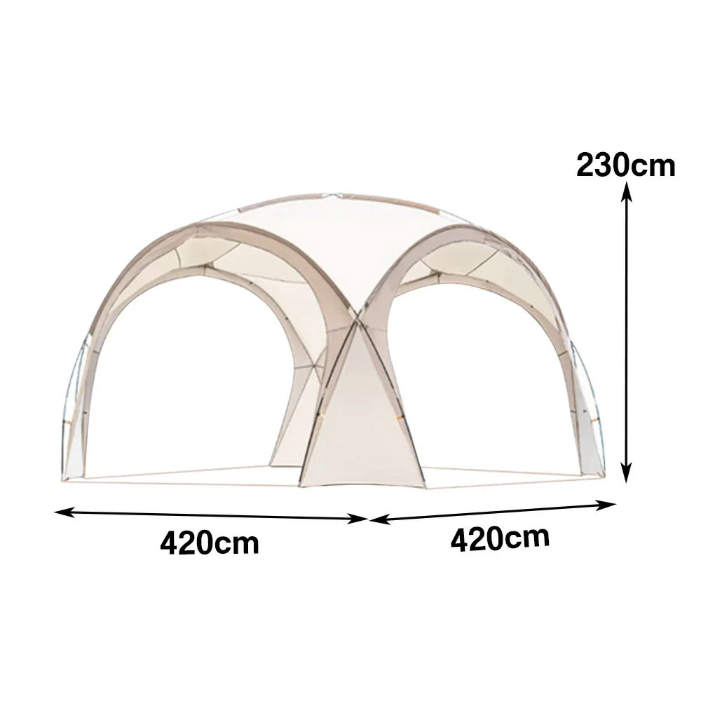 TREKKA Dome Canopy Sun Shelter with Arched Roof - Large Shading Coverage, Silver-Coated UV Protection - Cream White
