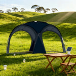 TREKKA Dome Canopy Sun Shelter with Arched Roof - Large Shading Coverage, Silver-Coated UV Protection - Black
