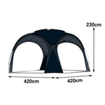TREKKA Dome Canopy Sun Shelter with Arched Roof - Large Shading Coverage, Silver-Coated UV Protection - Black