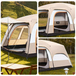 TREKKA Family Camping Tent for 2-6 People with Living Area - Dual-Room Layout, Excellent Ventilation, Comfortable Shelter - Mist Grey