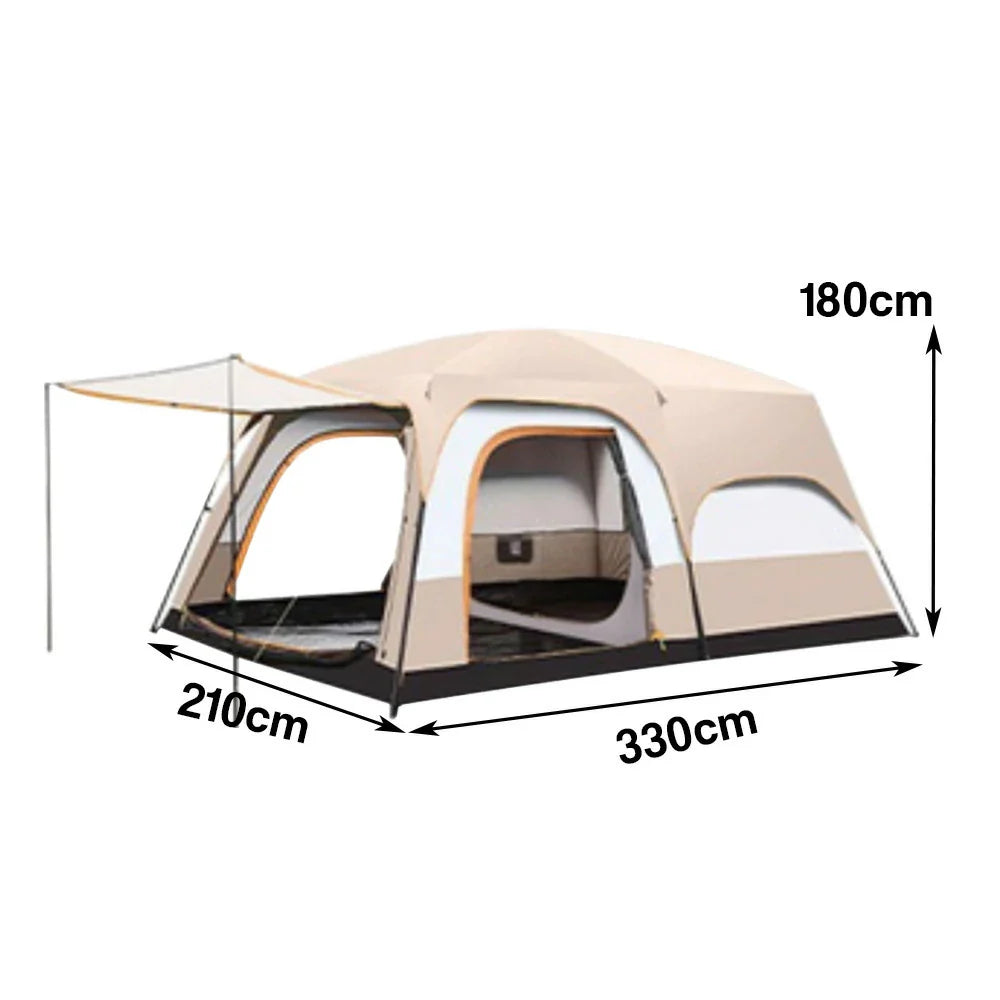 TREKKA Family Camping Tent for 2-6 People with Living Area - Dual-Room Layout, Excellent Ventilation, Comfortable Shelter - Mist Grey