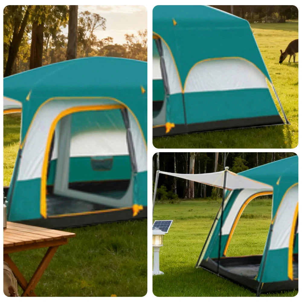 TREKKA Family Camping Tent for 2-6 People with Living Area - Dual-Room Layout, Excellent Ventilation, Comfortable Shelter - Green