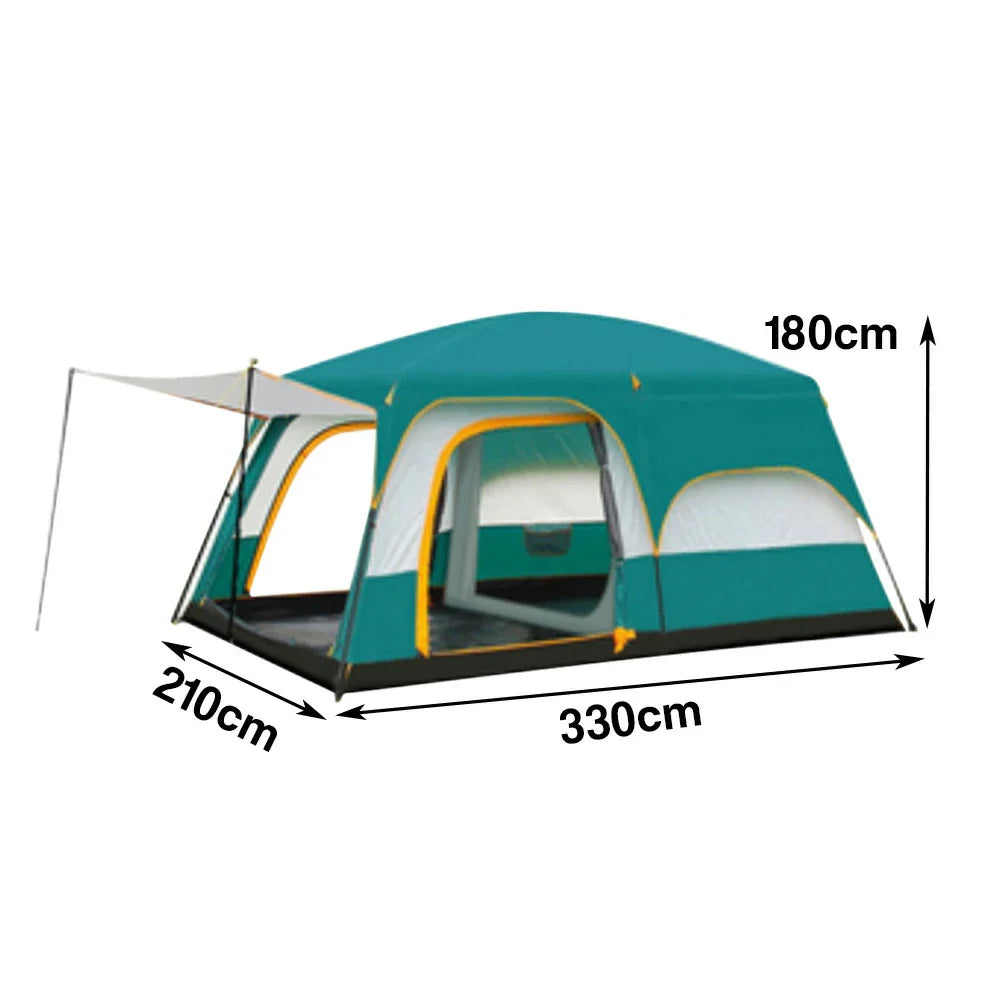TREKKA Family Camping Tent for 2-6 People with Living Area - Dual-Room Layout, Excellent Ventilation, Comfortable Shelter - Green