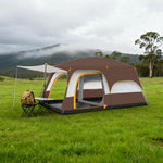 TREKKA Family Camping Tent for 2-6 People with Living Area - Dual-Room Layout, Excellent Ventilation, Comfortable Shelter - Coffee
