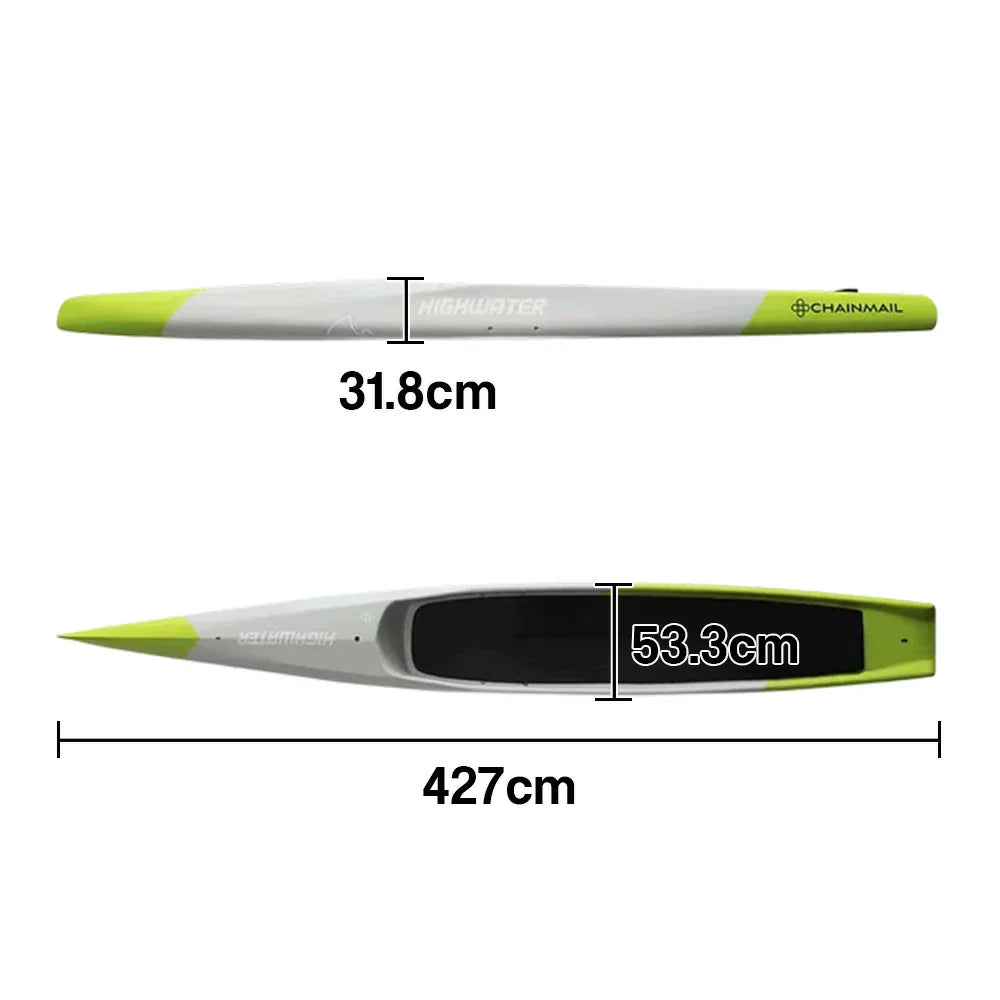 TREKKA Carbon-Fiber Racing Paddle Board Competition-Grade Speed SUP with Diamond-Grip Deck Raised Tail Design and Dual-Drain System