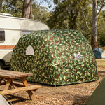 TREKKA Manual Car Canopy - 5.6/6m Upgraded Galvanized Steel Frame Reinforced Structure Waterproof & UV-Resistant Fabric Wind-Stable Design - Camouflage