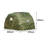 TREKKA Manual Car Canopy - 5.6/6m Upgraded Galvanized Steel Frame Reinforced Structure Waterproof & UV-Resistant Fabric Wind-Stable Design - Camouflage