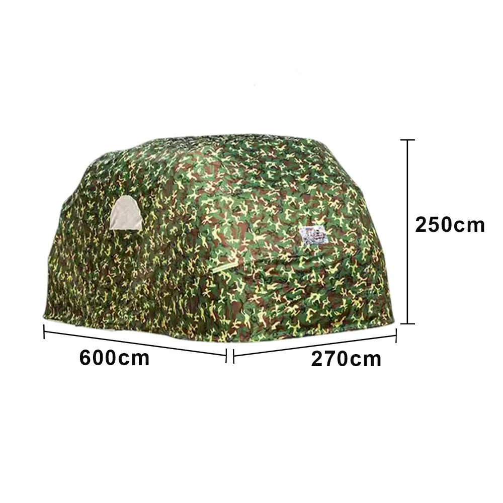 TREKKA Manual Car Canopy - 5.6/6m Upgraded Galvanized Steel Frame Reinforced Structure Waterproof & UV-Resistant Fabric Wind-Stable Design - Camouflage