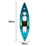 TREKKA 312/412cm Kayak Durable PVC Construction Multi-Chamber Design Splash-Proof Bow Quick-Drain Valve Ideal for Fishing & Recreation