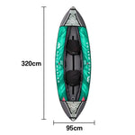 TREKKA 285/320cm Kayak Durable PVC Construction Multi-Chamber Design Removable Seat Cushion Ideal for Fishing & Recreation