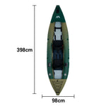 TREKKA 2-Person Kayak Durable PVC Multi-Chamber Design Removable Seat Cushion 398cm Ideal for Fishing & Recreation