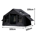 TREKKA Camping Tent Poly-Cotton  - Durable Weather-Resistant Fabric, Large Panoramic Windows, Spacious Interior, Easy Setup - Black