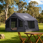 TREKKA Camping Tent Poly-Cotton  - Durable Weather-Resistant Fabric, Large Panoramic Windows, Spacious Interior, Easy Setup - Star Grey