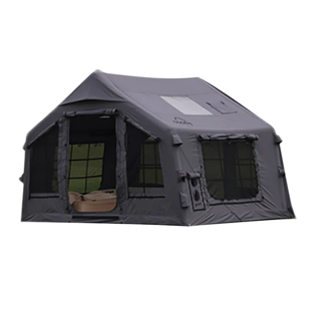 TREKKA Camping Tent Poly-Cotton  - Durable Weather-Resistant Fabric, Large Panoramic Windows, Spacious Interior, Easy Setup - Star Grey