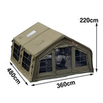 TREKKA 17.2 Square Meter Pro Camping Tent -All-Season Outdoor Shelter Upgraded Poly-Cotton Fabric, Large Panoramic Windows, Spacious Interior  - Army Green