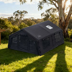 TREKKA 17.2 Square Meter Pro Camping Tent -All-Season Outdoor Shelter Upgraded Poly-Cotton Fabric, Large Panoramic Windows, Spacious Interior  - Black