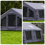 TREKKA 17.2 Square Meter Pro Camping Tent -All-Season Outdoor Shelter Upgraded Poly-Cotton Fabric, Large Panoramic Windows, Spacious Interior  - Grey