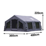 TREKKA 17.2 Square Meter Pro Camping Tent -All-Season Outdoor Shelter Upgraded Poly-Cotton Fabric, Large Panoramic Windows, Spacious Interior  - Grey