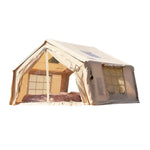 TREKKA 10 Square Meter Camping Tent - Durable Poly-Cotton Fabric, Panoramic TPU Windows, Spacious Interior, All-Season Outdoor Shelter - Golden Sand